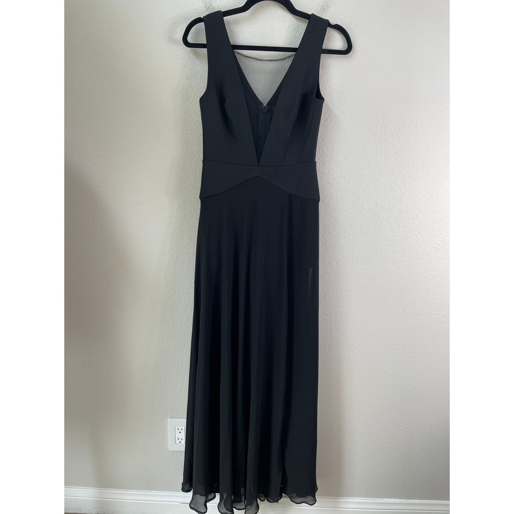 BCBGMAXAZRIA Womens 2 Black V Neck Sleeveless Maxi Halee Romper Gown Dress